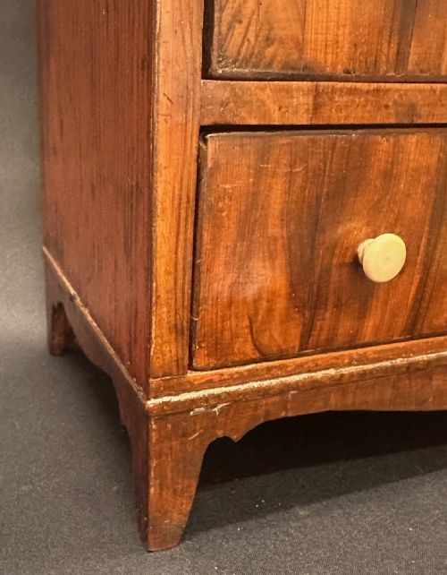 EARLY 19TH CENTURY BURR YEW MINIATURE APPRENTICE PIECE CHEST OF DRAWERS - ADDITIONAL PHOTO 11