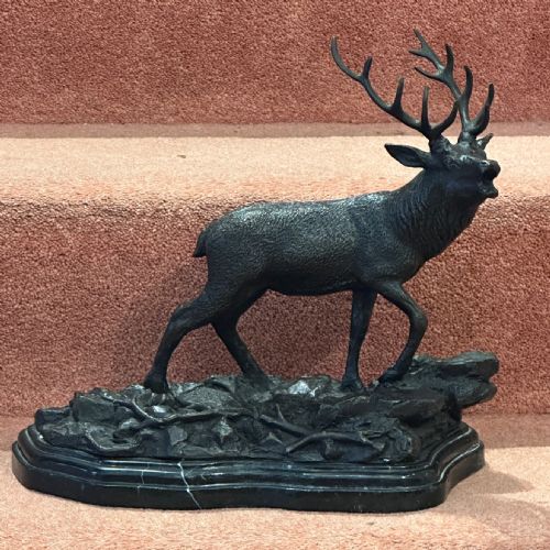 Impressive 19th Century French Bronze Figure of a Stag – P.j. Méne (1810-1879).
