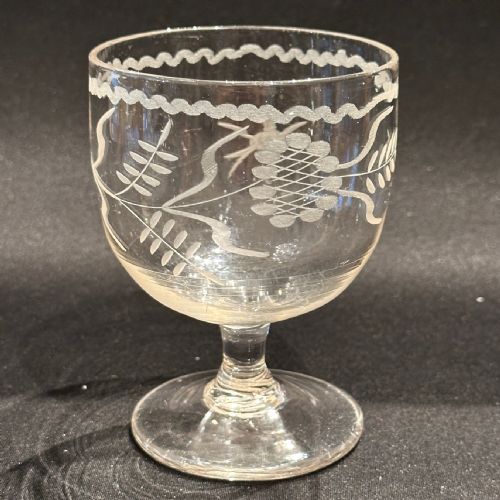 Georgian Wheel-engraved Jacobite Cup Bowl Rummer, C.1780