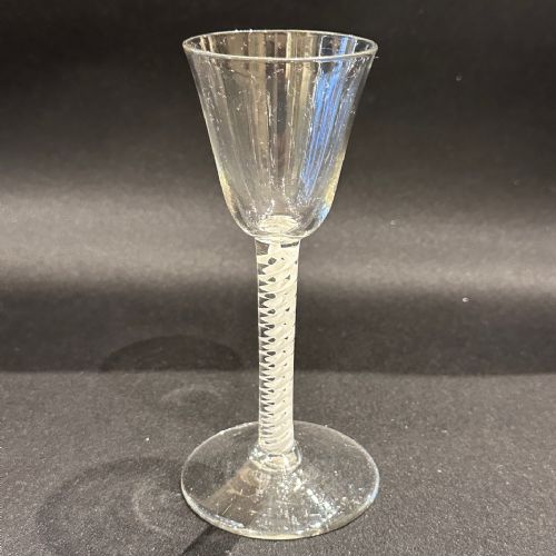 GEORGIAN WINE GLASS WITH CORKSCREW 2PLY TWIST STEM C1760 - ADDITIONAL PHOTO 1