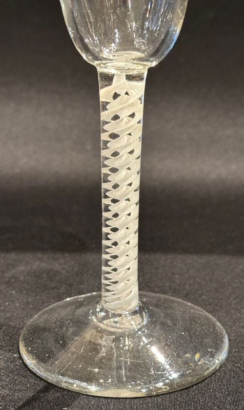 GEORGIAN WINE GLASS WITH CORKSCREW 2PLY TWIST STEM C1760 - ADDITIONAL PHOTO 4