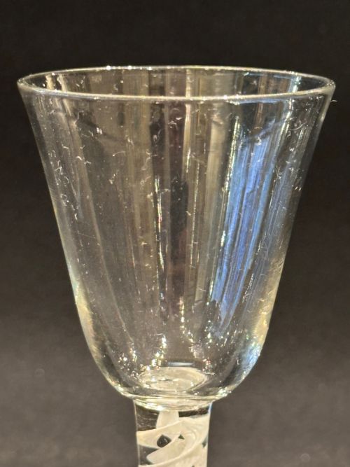 GEORGIAN WINE GLASS WITH CORKSCREW 2PLY TWIST STEM C1760 - ADDITIONAL PHOTO 5