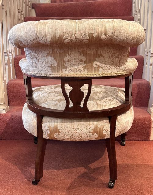 VICTORIAN BUTTONBACK UPHOLSTERED TUB ARMCHAIR - ADDITIONAL PHOTO 2