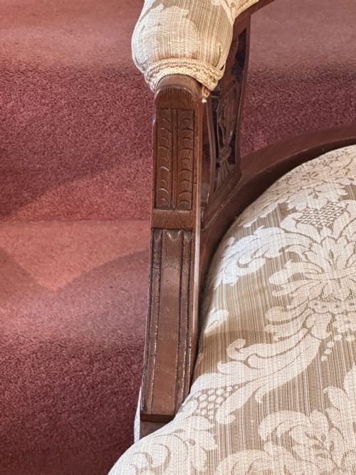 VICTORIAN BUTTONBACK UPHOLSTERED TUB ARMCHAIR - ADDITIONAL PHOTO 4