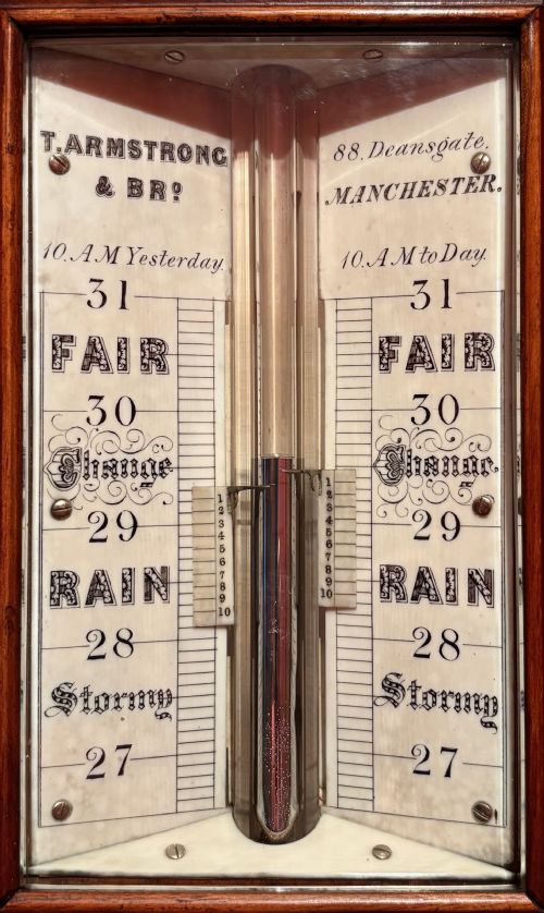 fig 2. A VERY FINE WALNUT STICK BAROMETER
