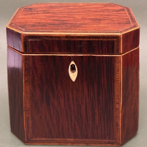 GEORGE III PARTRIDGE WOOD TEA CADDY - ADDITIONAL PHOTO 1