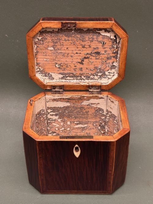 GEORGE III PARTRIDGE WOOD TEA CADDY - ADDITIONAL PHOTO 6