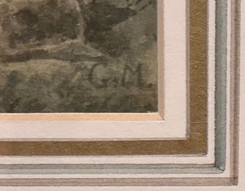 LARGE FRAMED VICTORIAN WATERCOLOUR PAINTING OF A RURAL SCENE INITIALLED GM - ADDITIONAL PHOTO 4
