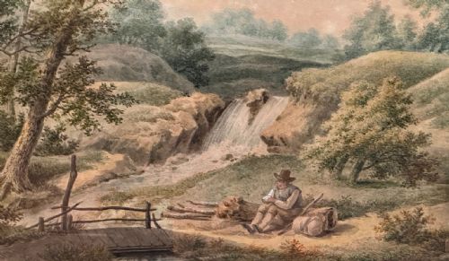 LARGE FRAMED VICTORIAN WATERCOLOUR PAINTING OF A RURAL SCENE INITIALLED GM - ADDITIONAL PHOTO 7