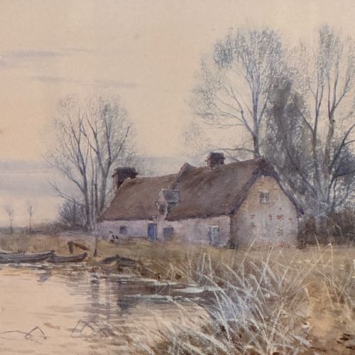 ROBERT WINCHESTER FRASER 18481906 WATERCOLOUR PAINTING ON THE CAM - ADDITIONAL PHOTO 2