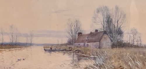ROBERT WINCHESTER FRASER 18481906 WATERCOLOUR PAINTING ON THE CAM - ADDITIONAL PHOTO 4