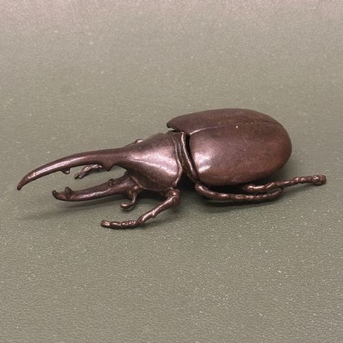 Japanese (Meiji Period 1868-1912) Bronze Okimono of a Hercules Beetle