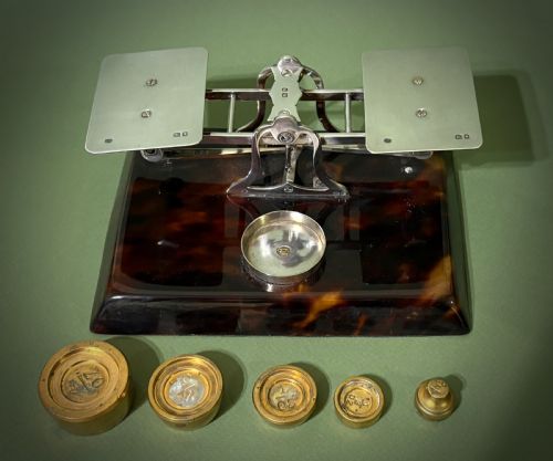 TORTOISESHELL SILVER POSTAL SCALES - ADDITIONAL PHOTO 1