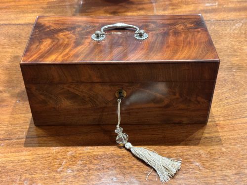 19TH CENTURY FLAME MAHOGANY DOUBLE TEA CADDY - ADDITIONAL PHOTO 11