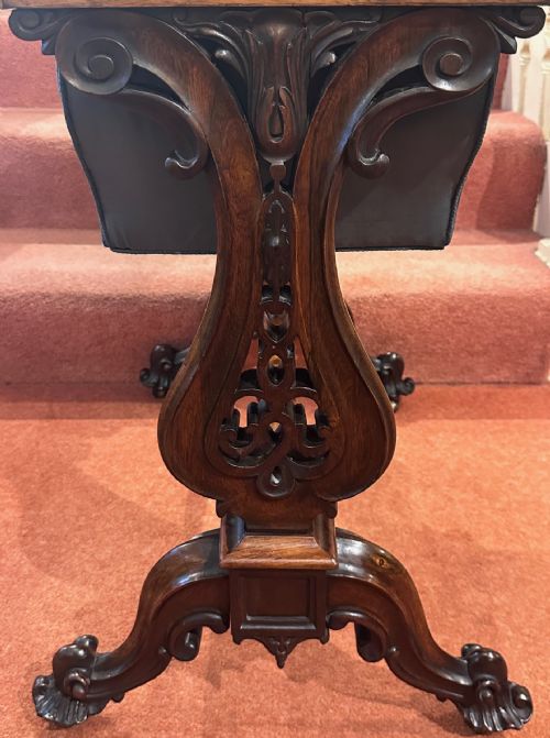 REGENCY EARLY VICTORIAN ROSEWOOD GAMES SEWING TABLE - ADDITIONAL PHOTO 9