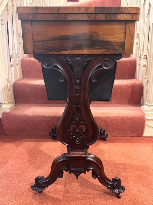 REGENCY EARLY VICTORIAN ROSEWOOD GAMES SEWING TABLE - ADDITIONAL PHOTO 11