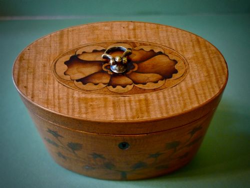 GEORGIAN INLAID SATINWOOD TEA CADDY - ADDITIONAL PHOTO 1