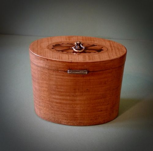 GEORGIAN INLAID SATINWOOD TEA CADDY - ADDITIONAL PHOTO 3