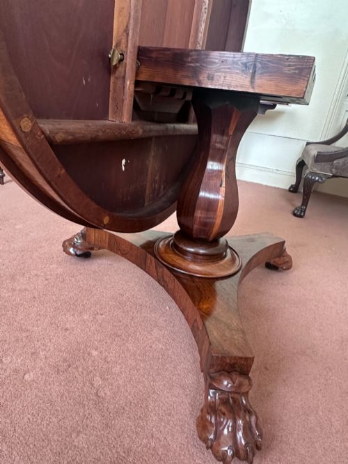 WILLIAM IV ROSEWOOD TILTTOPPED BREAKFAST CENTRE TABLE - ADDITIONAL PHOTO 4