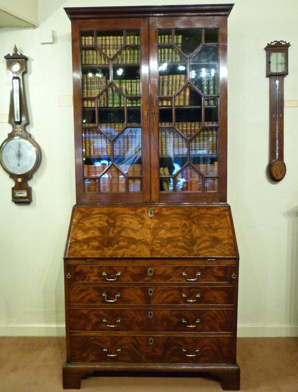 FINE GEORGE III BUREAU BOOKCASE