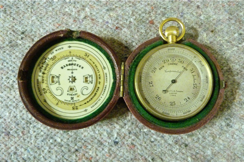POCKET BAROMETER & ALTIMETER by NEGRETTI & ZAMBRA