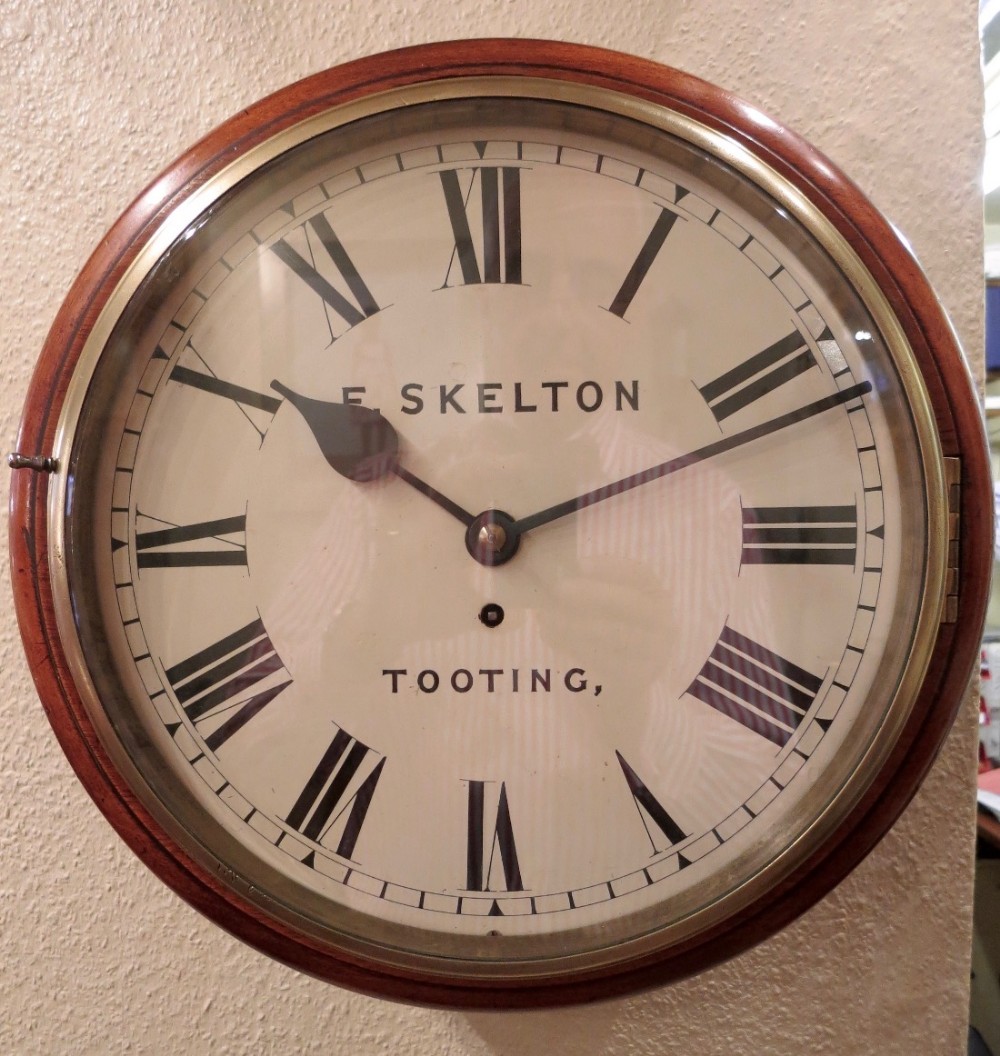 GOOD ENGLISH 8-DAY FUSÉE MAHOGANY WALL CLOCK