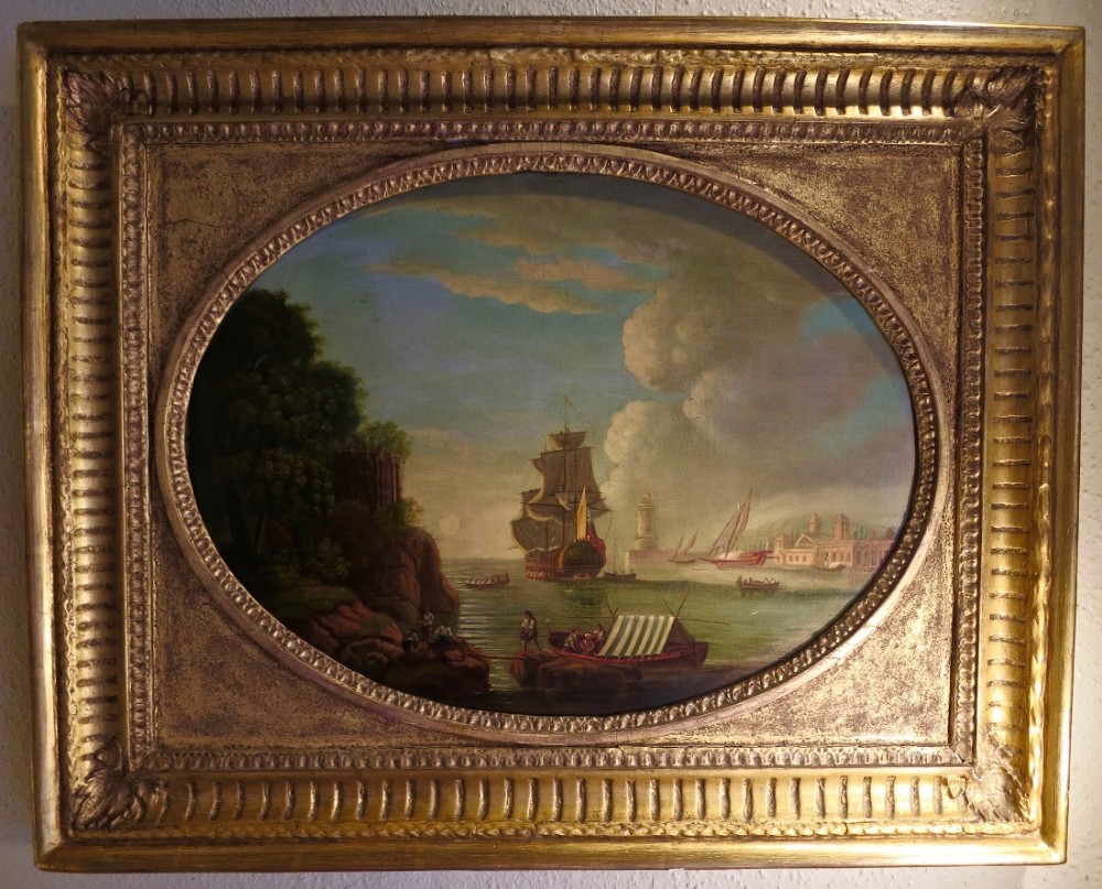 ANONYMOUS: MARINE OIL PAINTING ON CANVAS