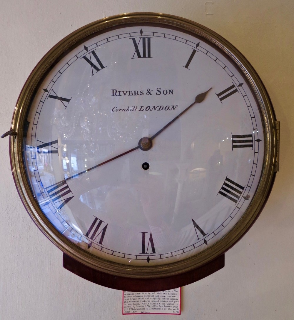 EARLY 19TH CENTURY MAHOGANY WALL CLOCK