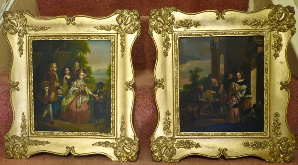 FINE PAIR OF OIL PAINTINGS ON COPPER