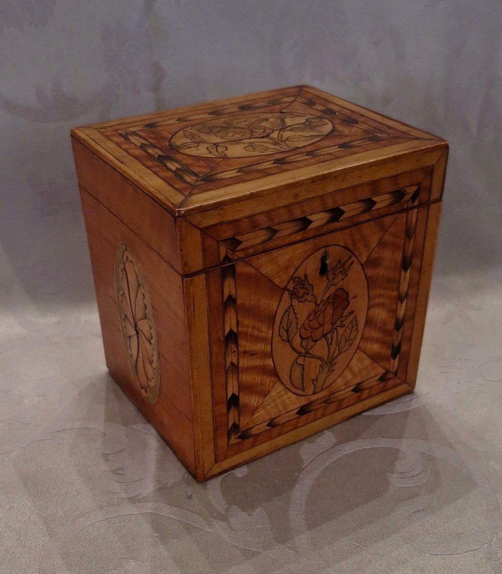GOOD INLAID CUBE TEA CADDY
