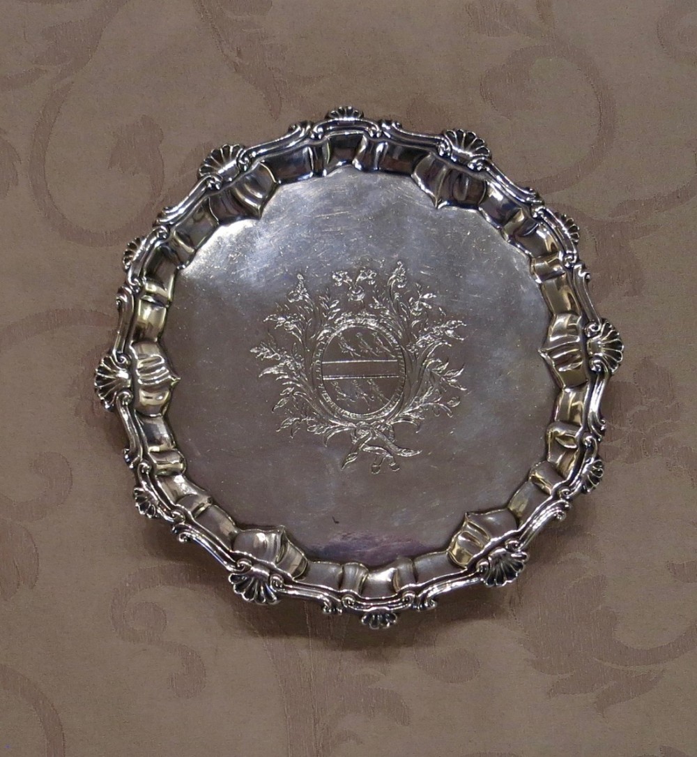 GEORGE II HALLMARKED SILVER SALVER