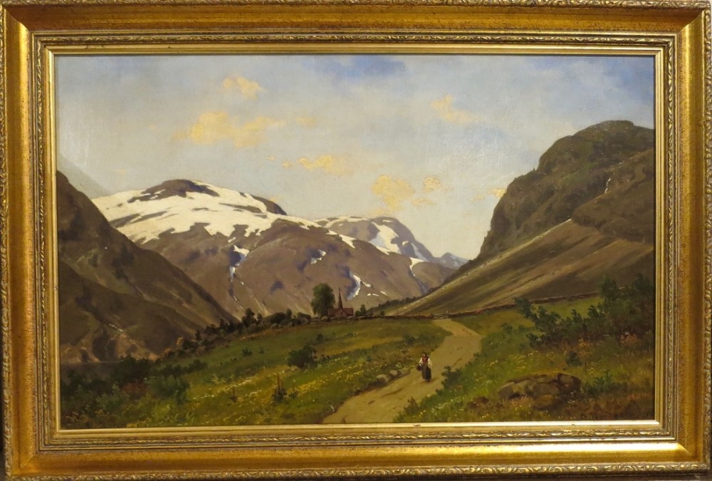 ALPINE LANDSCAPE: OIL ON CANVAS