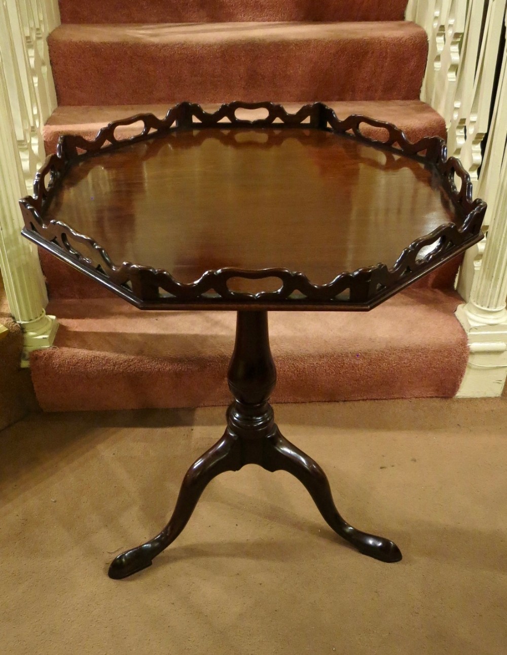 CHIPPENDALE PERIOD MAHOGANY SUPPER TABLE