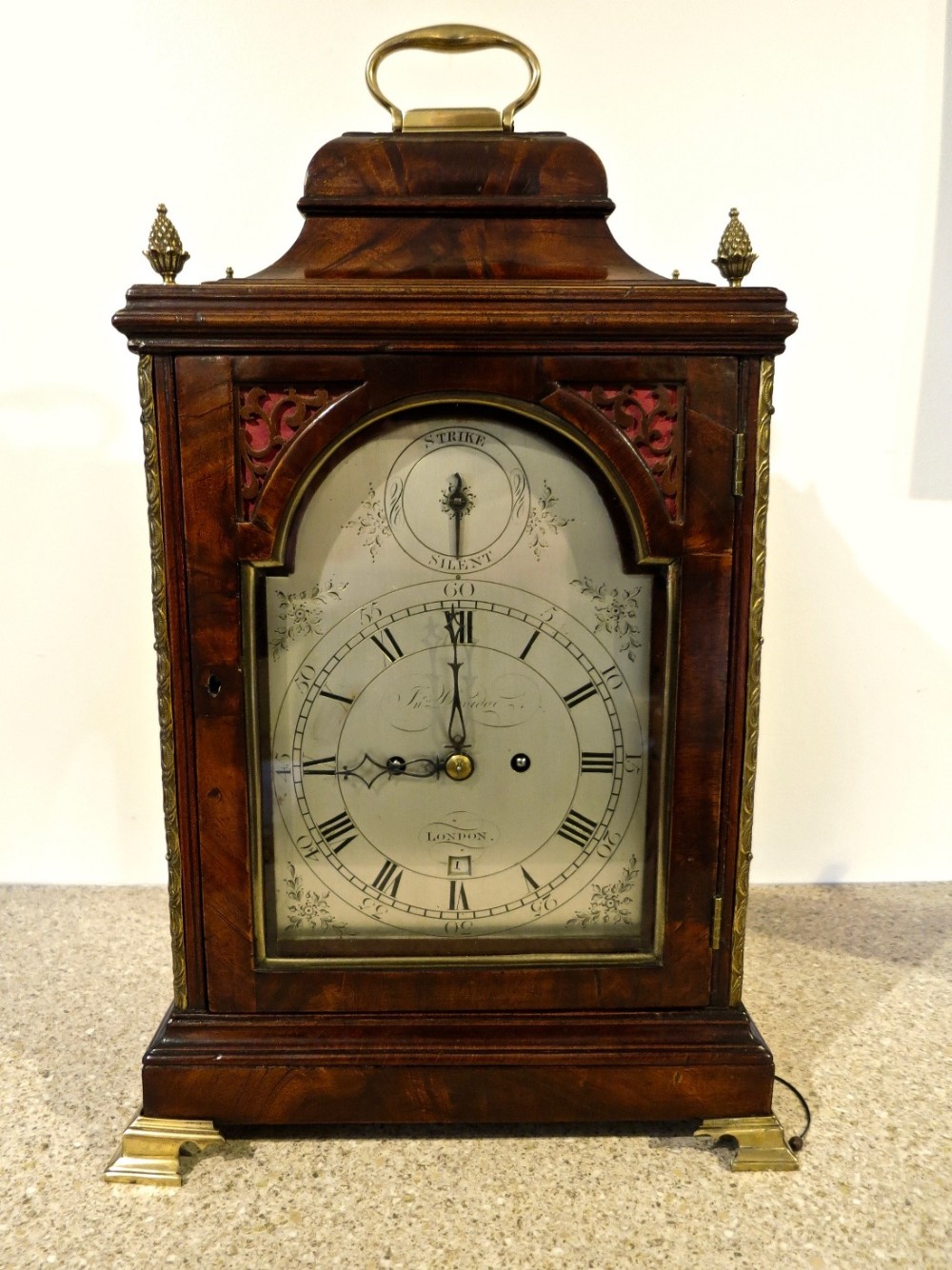ENGLISH MAHOGANY VERGE BRACKET CLOCK