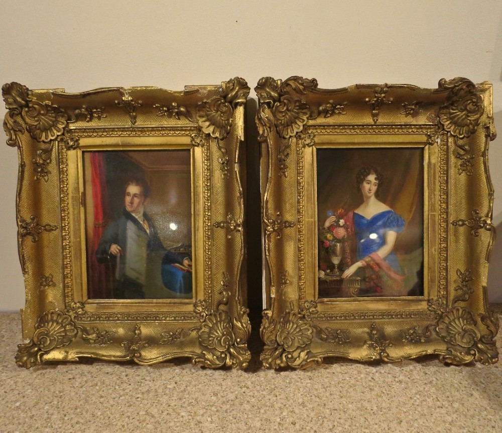 CHARMING PAIR OF REGENCY OIL PORTRAITS