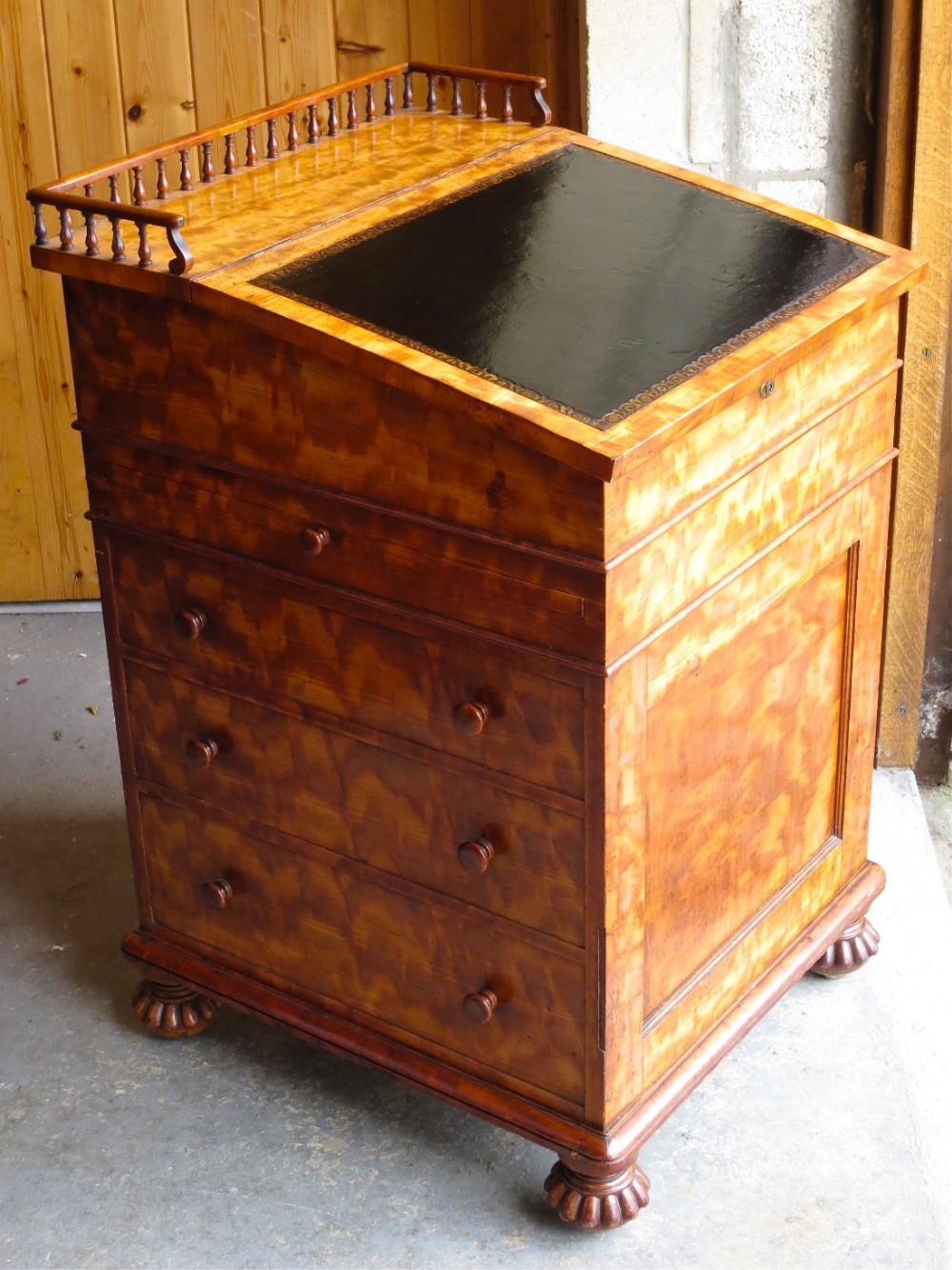 SATINWOOD DAVENPORT by GILLOWS OF LANCASTER