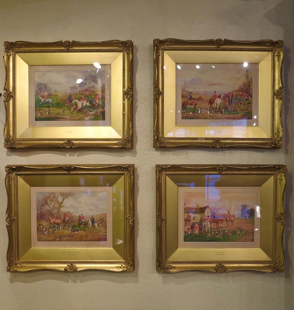 HUNTING SCENES: SET OF 4 ORIGINAL WATERCOLOURS