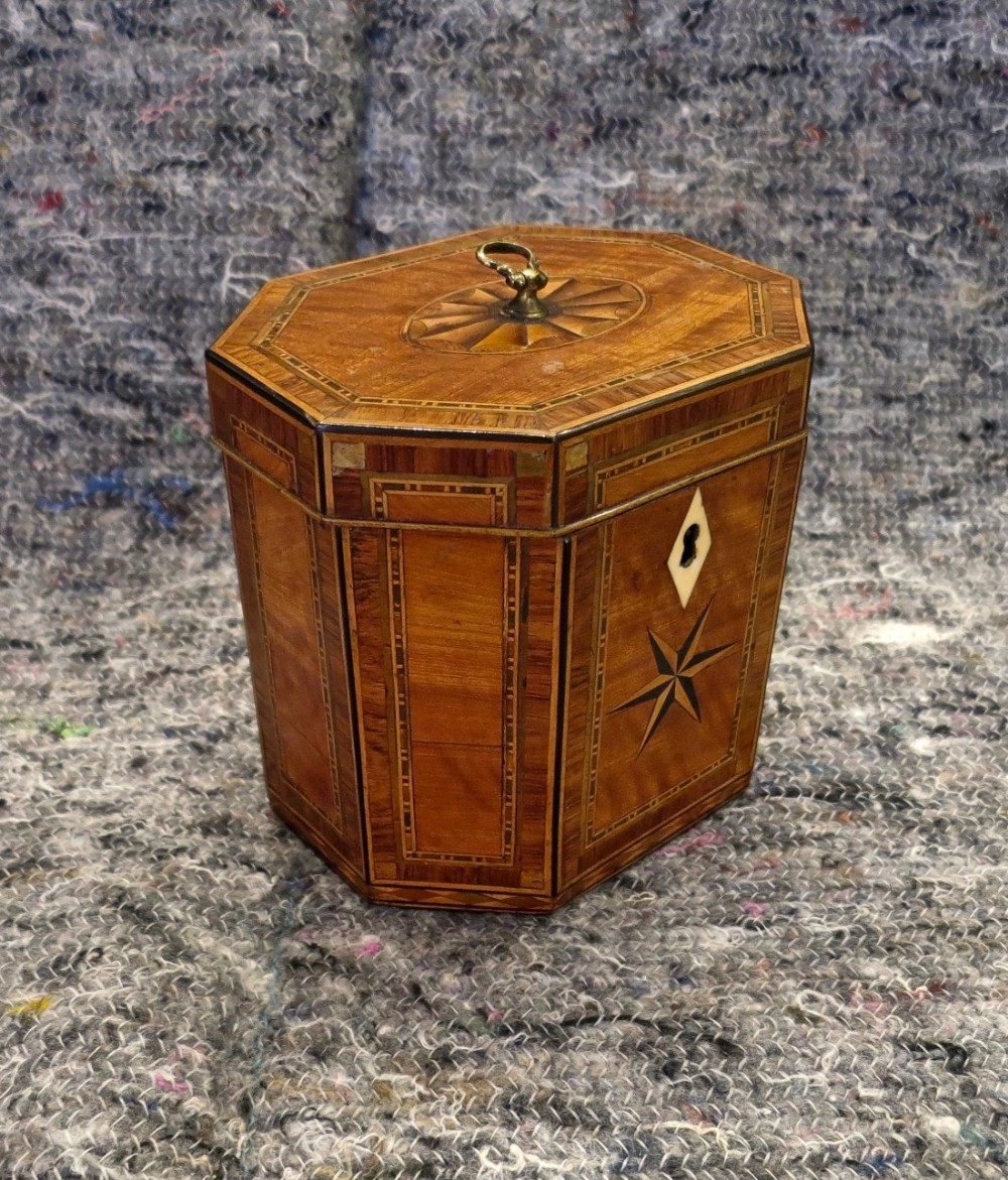 PRETTY SHERATON PERIOD TEA CADDY