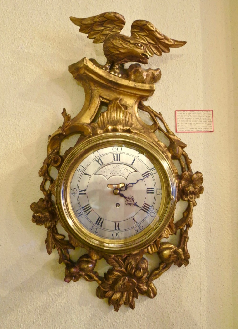 18TH CENTURY ENGLISH GILT WALL CLOCK