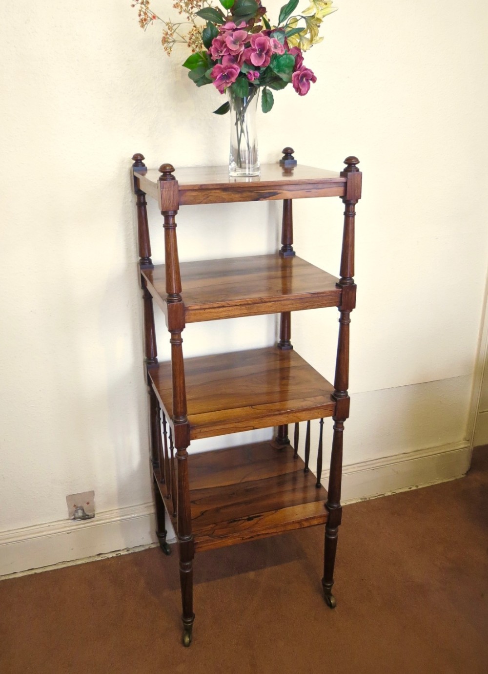 GOOD ROSEWOOD 4-TIER WHATNOT OR ETAGERE