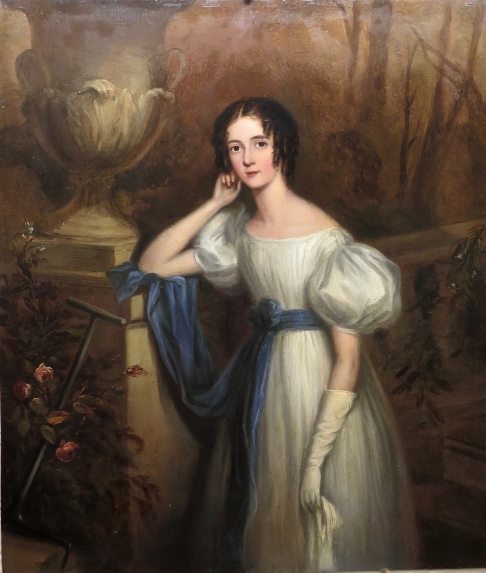 CHARMING OIL ON COPPER PORTRAIT DATED 1836