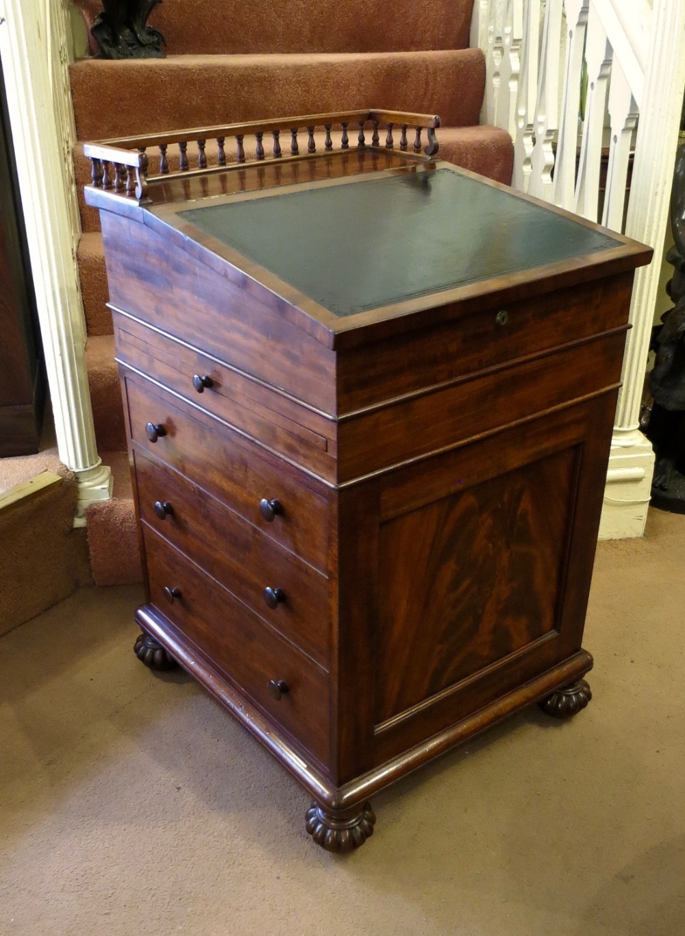 MAHOGANY DAVENPORT BY GILLOWS OF LANCASTER