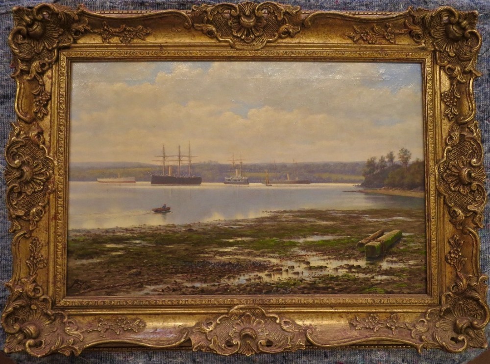 INTERESTING MARINE OIL PAINTING