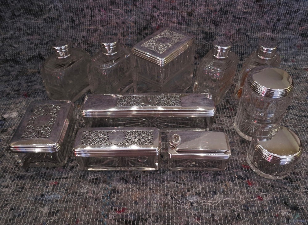 FINE SILVER-FITTED LADY'S DRESSING & JEWELLERY BOX View V