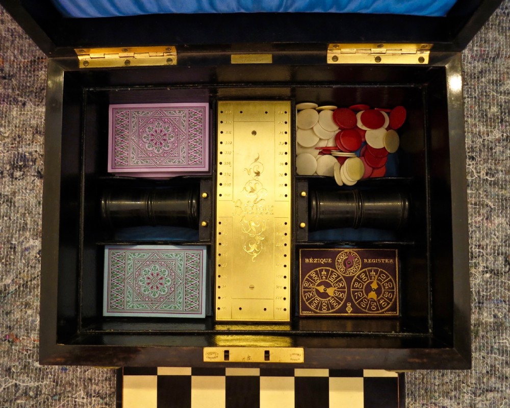 FULLY FITTED BURR WALNUT GAMES COMPENDIUM View V