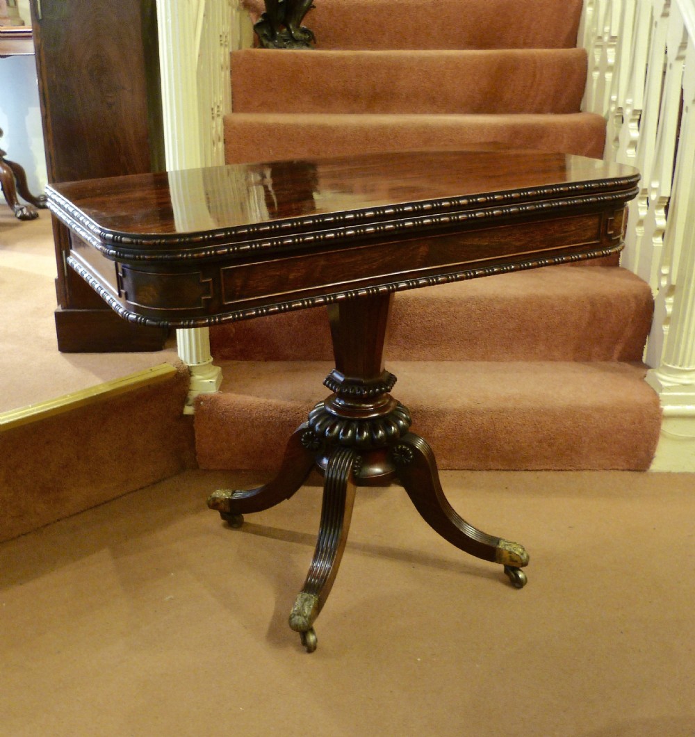 VERY FINE ROSEWOOD CARD TABLE BY GILLOWS View II