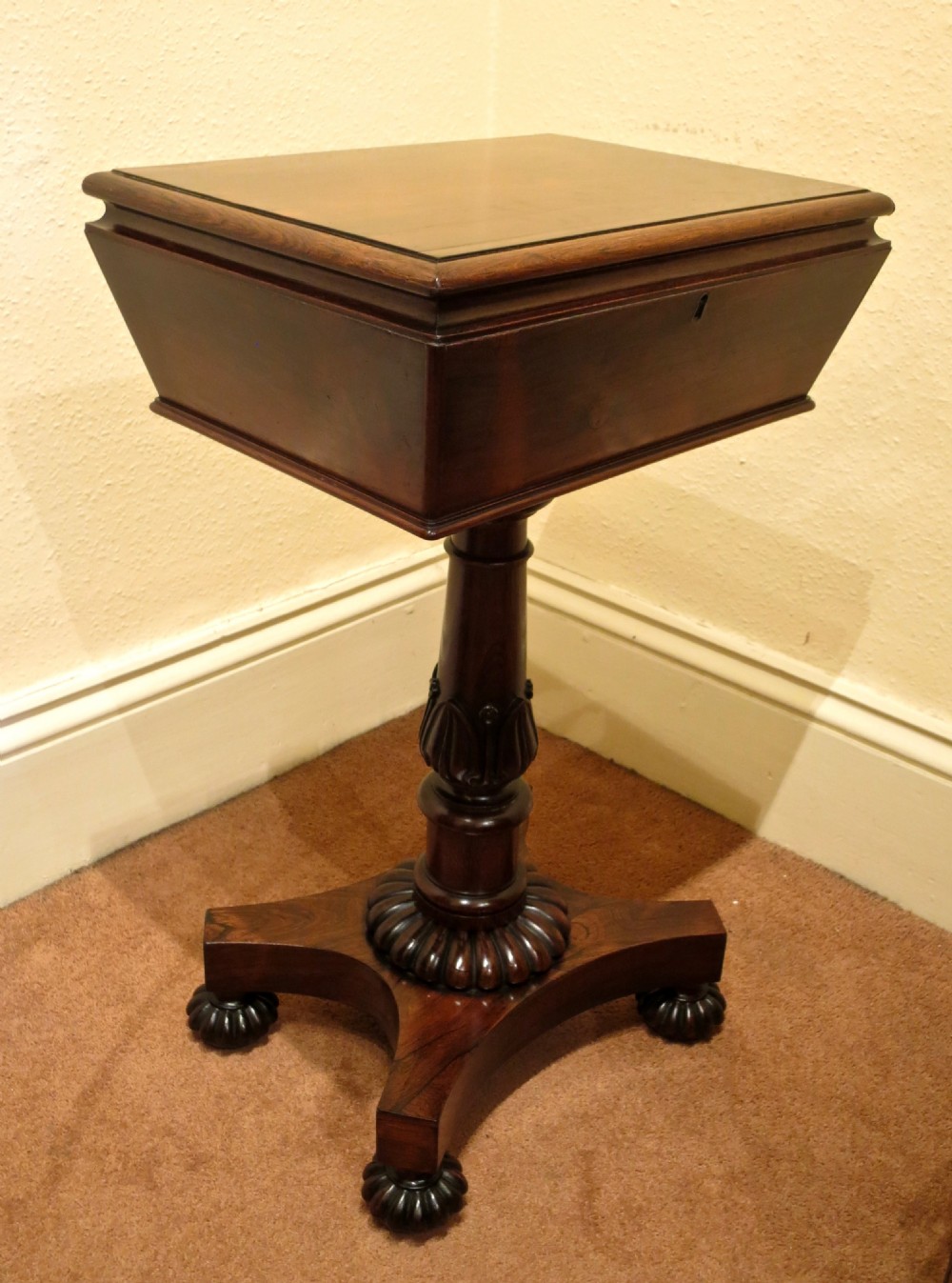 WILLIAM IV ROSEWOOD TEAPOY BY GILLOWS View II