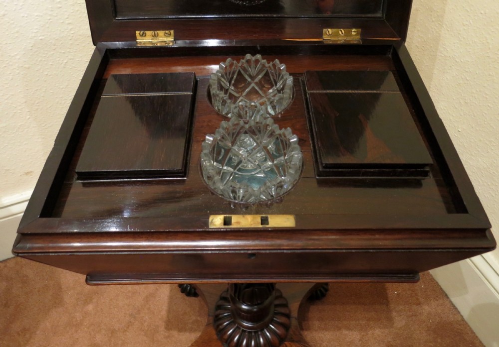 WILLIAM IV ROSEWOOD TEAPOY BY GILLOWS View V