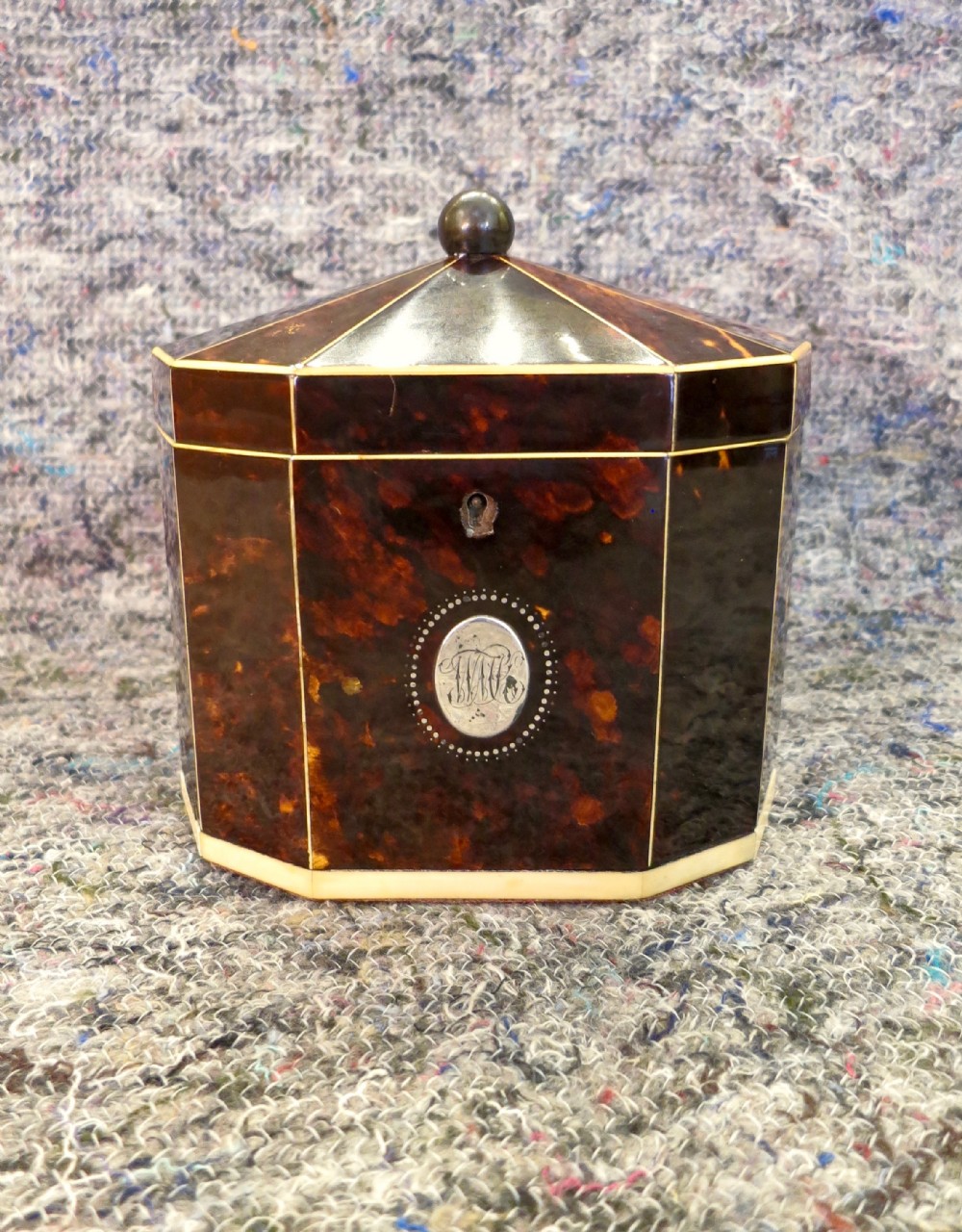 LATE 18TH CENTURY TORTOISESHELL TEA CADDY