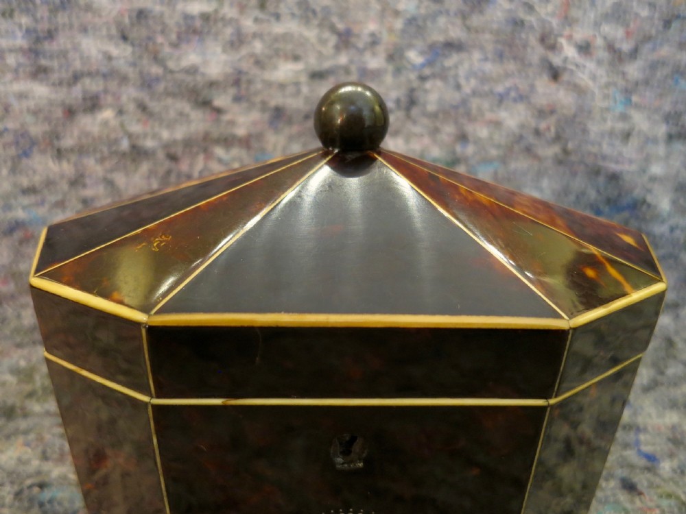 LATE 18TH CENTURY TORTOISESHELL TEA CADDY View V
